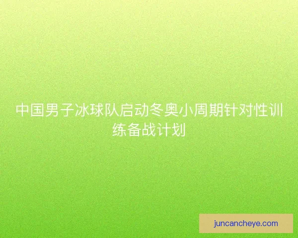 中国男子冰球队启动冬奥小周期针对性训练备战计划